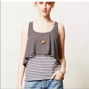 Anthropologie meadow rue top daisy striped tee